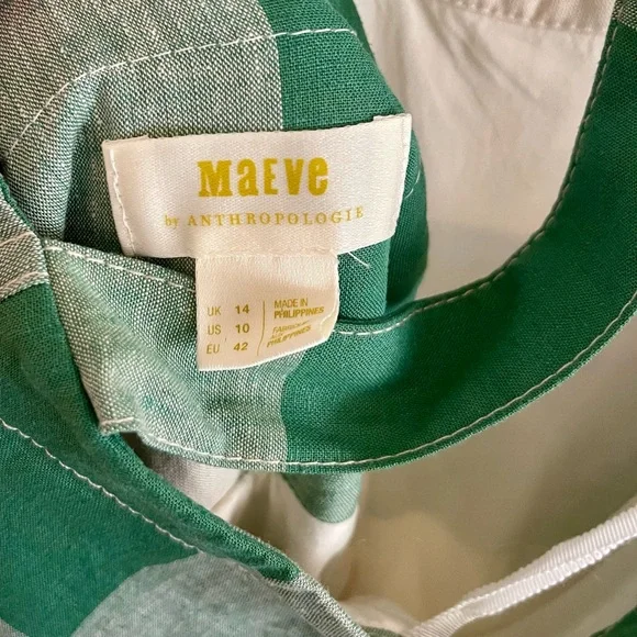 Maeve Green and White Checkered Midi Dress - Picture 11 of 11